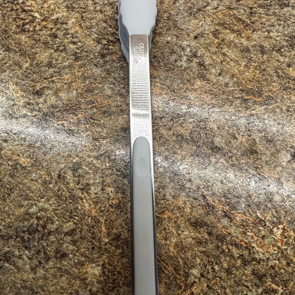 “Our Table”Bed Bath and Beyond Stainless Steel Tongs with Gray silicone grabbers